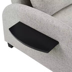 Cama convertible en mesa Twin Woven de poliéster, con estructura de madera negra y mesa-bandeja, gris: diseño multifuncional, fácil movilidad
