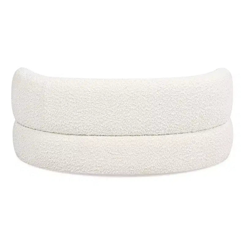 36 Curved Dog Sofa Bed, Medium, Ivory White Boucle
