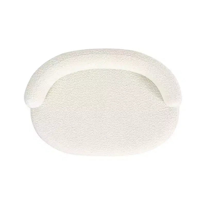 36 Curved Dog Sofa Bed, Medium, Ivory White Boucle