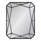 Espejo de pared decorativo de metal rectangular de 22 x 28