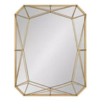 Espejo de pared decorativo de metal rectangular de 22 x 28