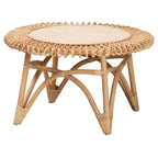 Mesa de centro moderna de ratán natural bohemio
